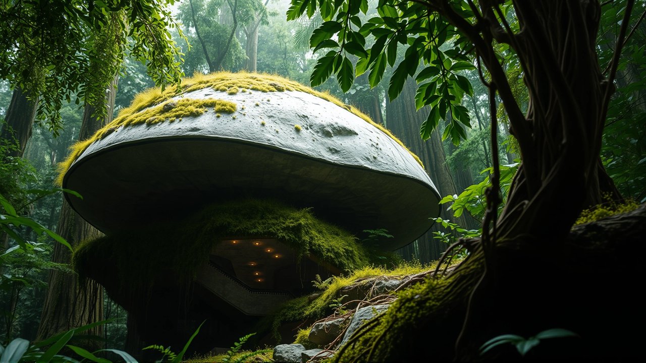 Hongos cemento: futuro sostenible, naturaleza y armonía