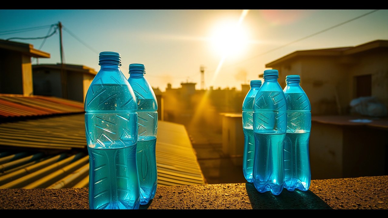 Sol calienta agua, vida en la ciudad