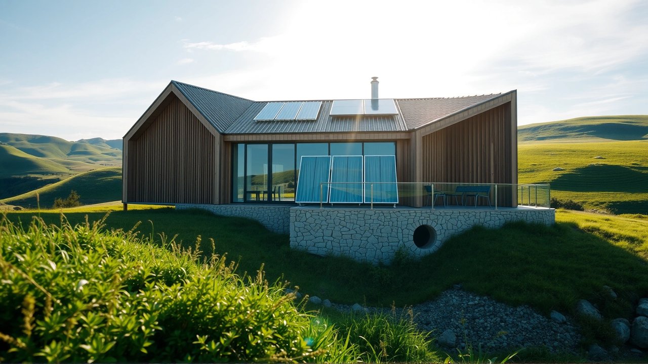 Arquitectura sostenible, hogar bioclimático, naturaleza radiante