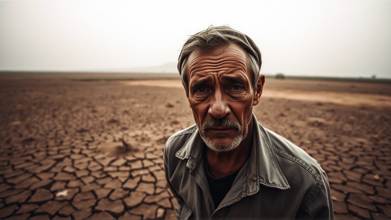 Agricultor exhausto: precio justo, mundo afectado