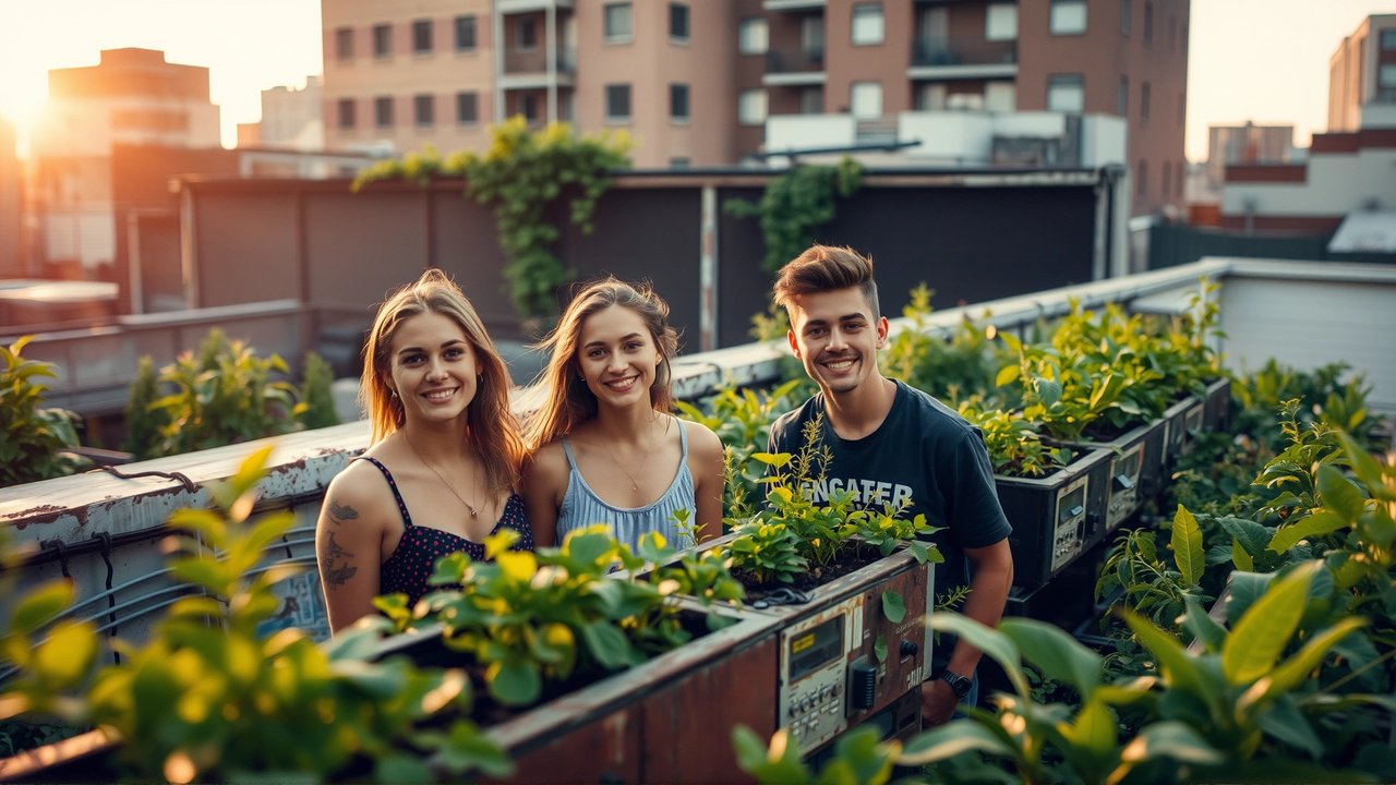 Tecnología reciclada, un jardín sostenible futuro