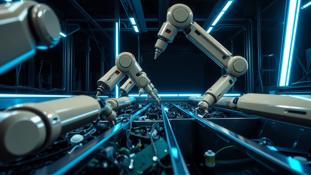 Robots reciclando tecnología para un futuro limpio