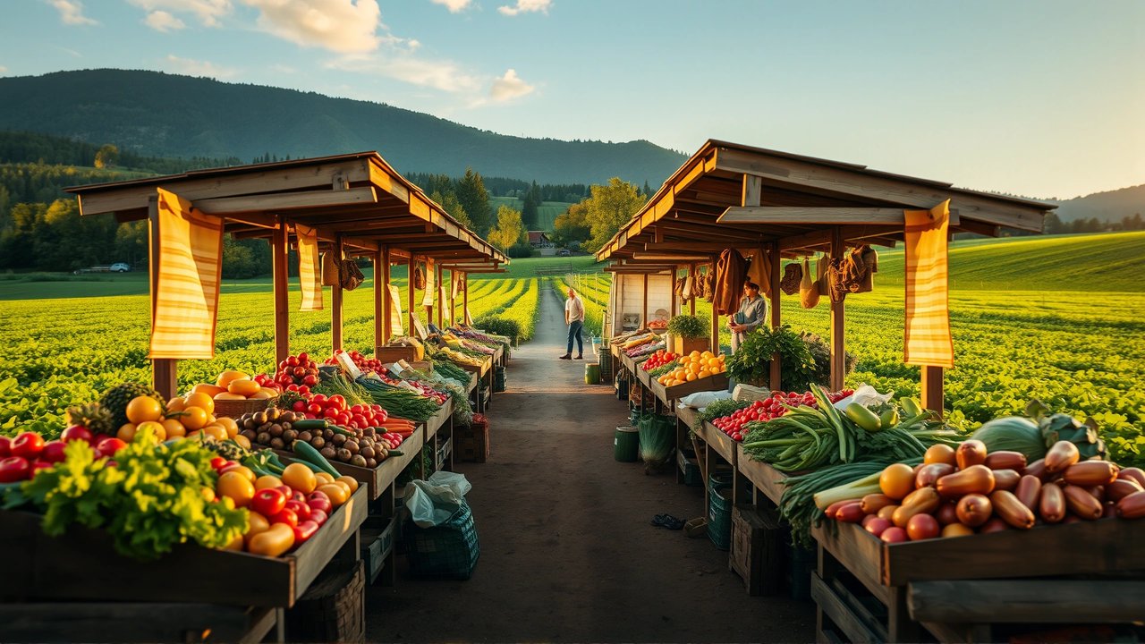 Mercados locales, alimentos frescos, economía fuerte